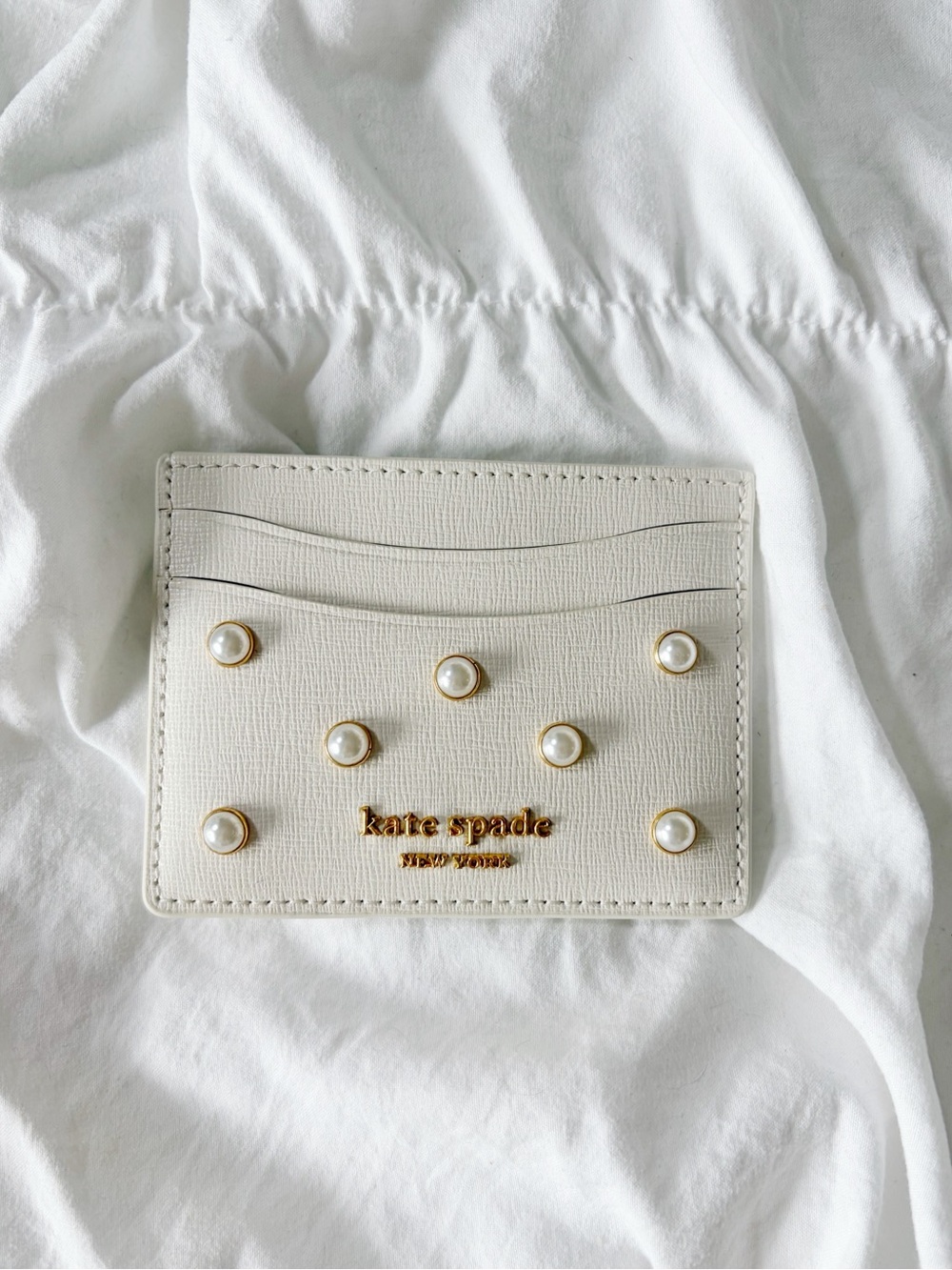 KATE SPADE Pearl Card Holder White